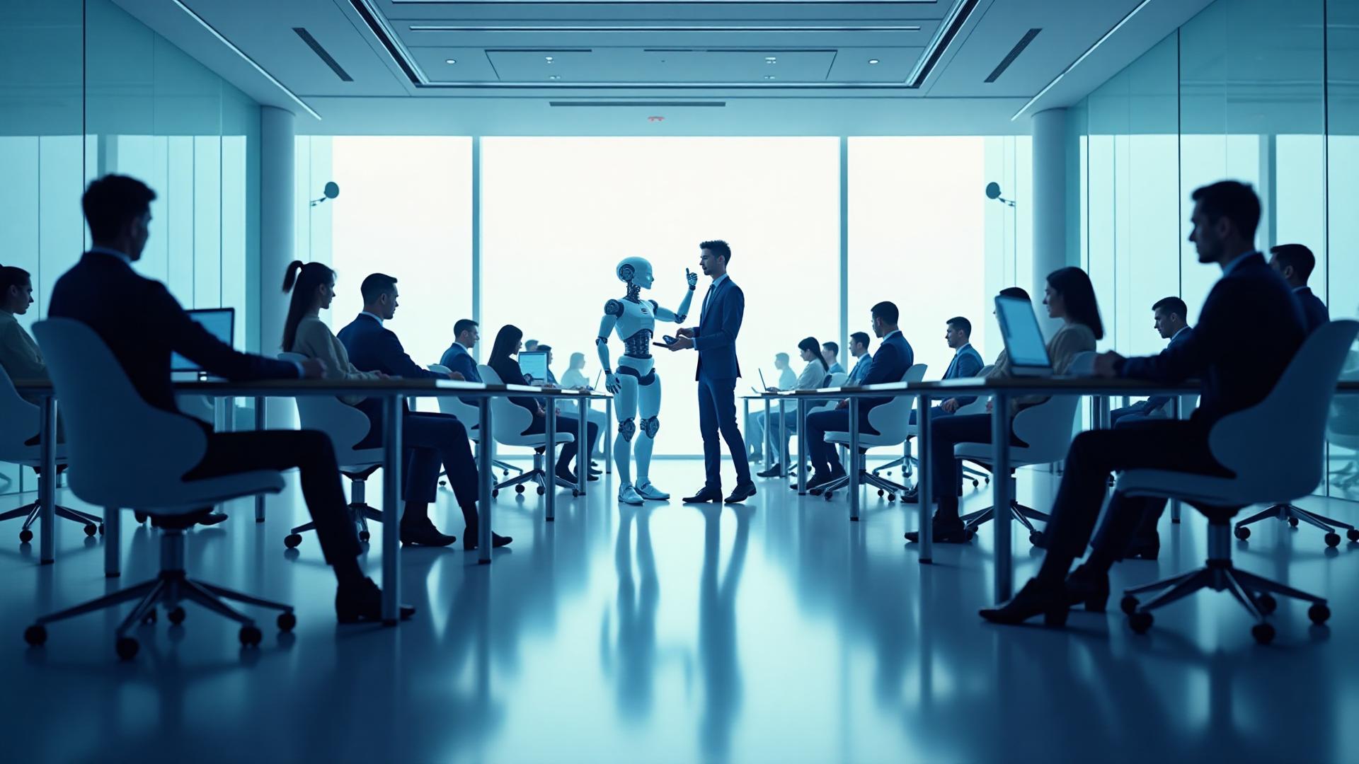 AI and robotics transforming the future workplace with humanoid robots and automation